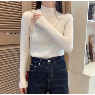 Áo Len Tăm Phủ Lông Thỏ Cổ 3 Phân Hàng QC