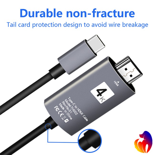 Blackhole USB-C Support 4K 30Hz USB 3.1 Type-c Male to HDMI Male HD Adapter Connecting