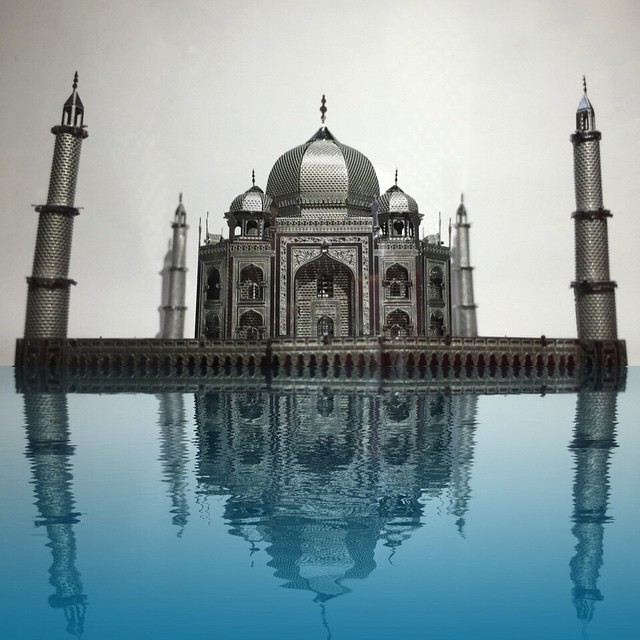 Mô hình 3D kim loại lắp ráp Đền Taj Mahal Ấn Độ [ Chưa lắp ] Biểu tượng tình yêu vĩnh hằng