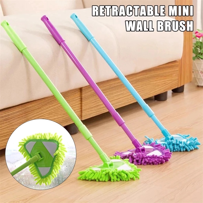 Bộ Cây Lau Nhà Mini 3 Màu Hình Tam Giác Có Thể Thu Gọn Cho Phòng Tắm Nhà Cửa