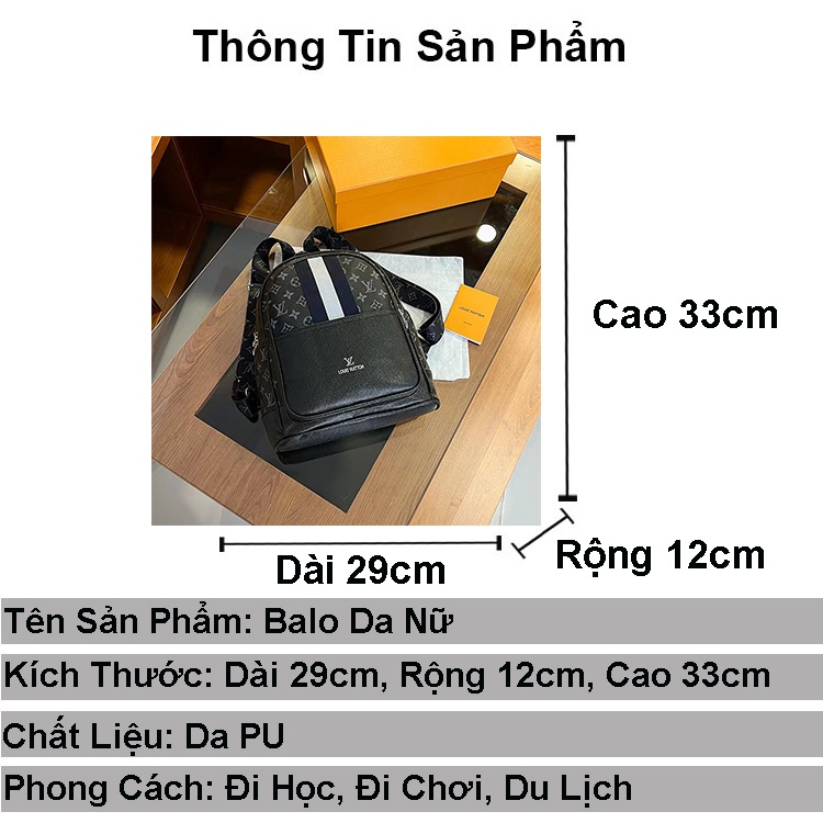 Balo da nam nữ thời trang lv IRRY cặp đi học mini nam nữ đẹp giá rẻ cao cấp chống nước