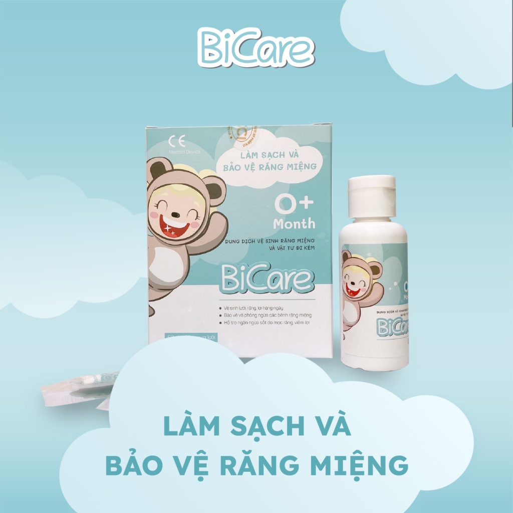 Dung Dịch Vệ Sinh Răng Miệng 50ml Và 20 Gạc Đi Kèm Bicare Cho Bé