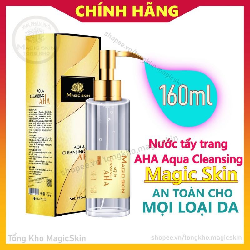 Tẩy Trang AHA Magic Skin LÀM SẠCH DA,SE KHÍT LỖ CHÂN LÔNG