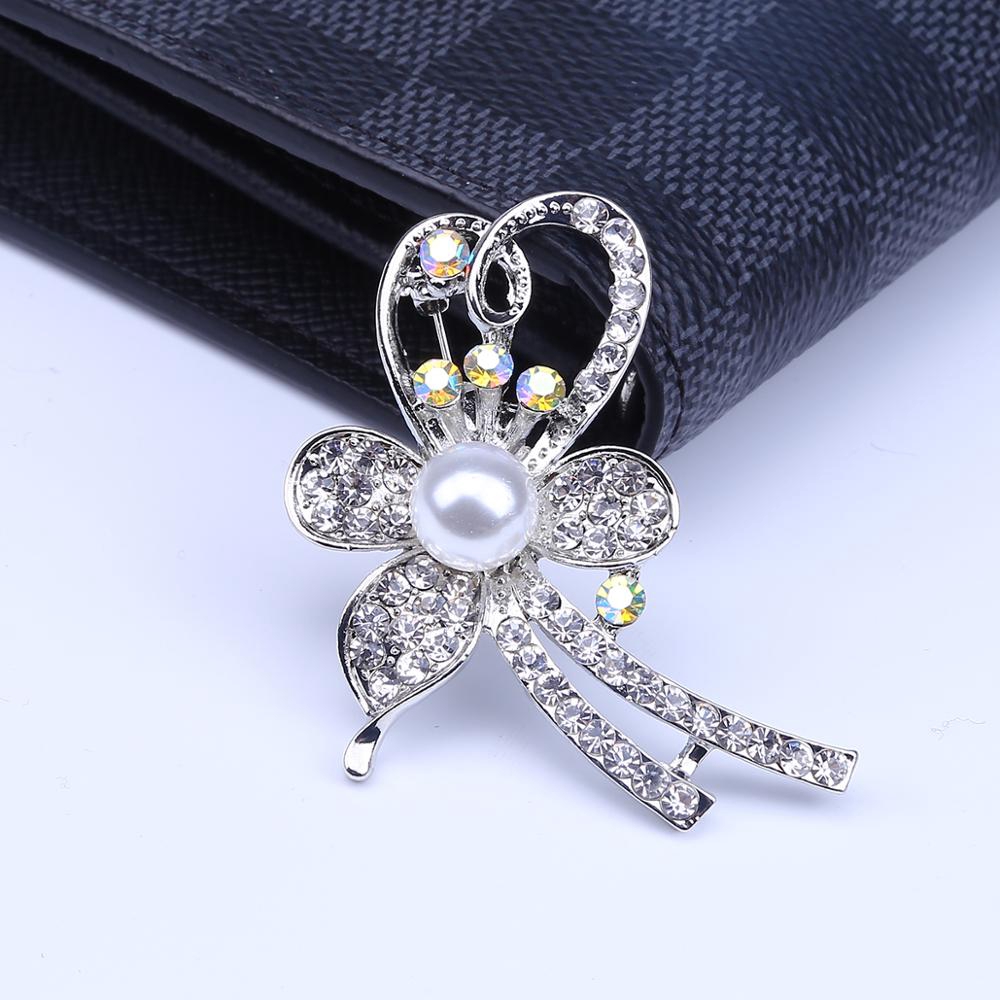 Ghim cài áo hình hoa đính đá pha lê thanh lịch thời trang mùa hè dành cho nữ