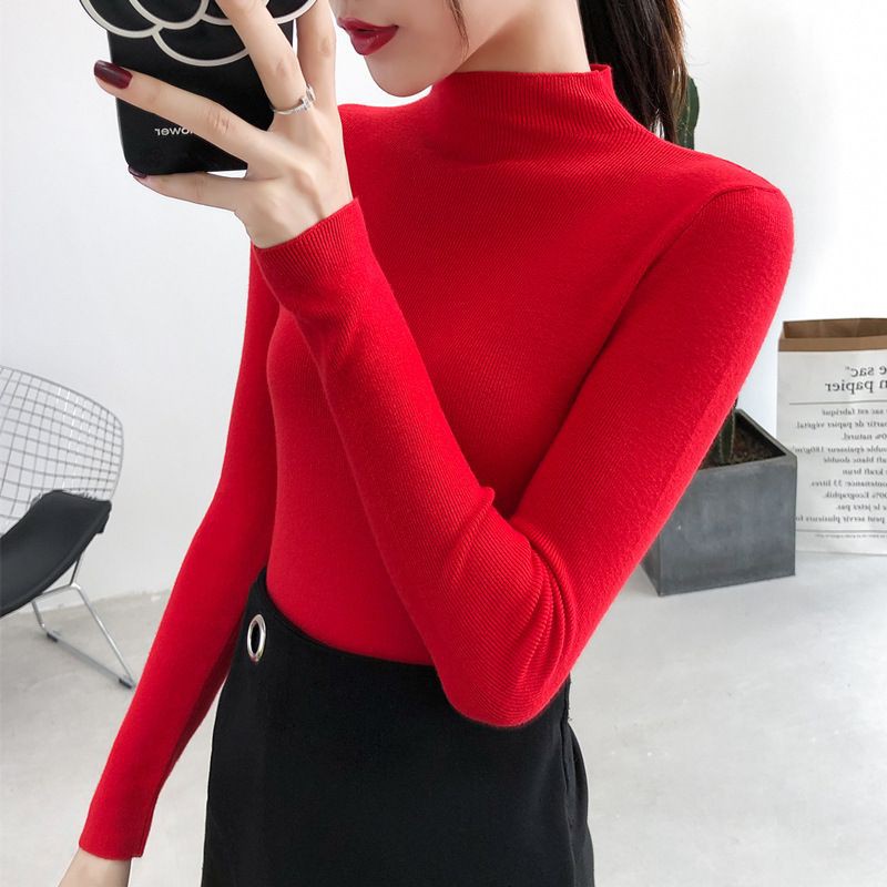 Áo len nữ phong cách hàn quốc kiểu đẹp tay dài cổ lọ 3 phân loại mịn cao cấp AL04 | BigBuy360 - bigbuy360.vn