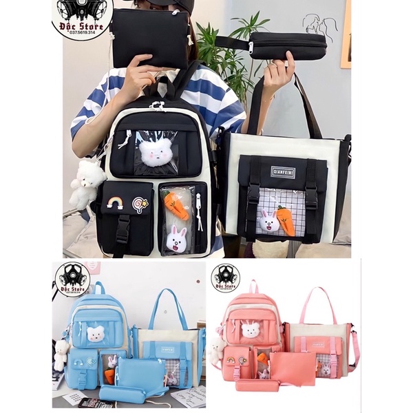 Balo cặp sách 4 món xinh xinh