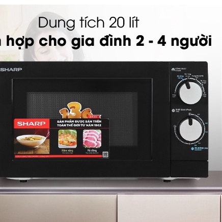 Lò vi sóng điện cơ SHARP R-208VN dung tích 20L - 700W bảo hành 12 tháng chính hãng
