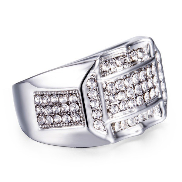 Nhẫn mạ vàng 18K thời trang nam Nhẫn đính hôn kim cương sang trọng