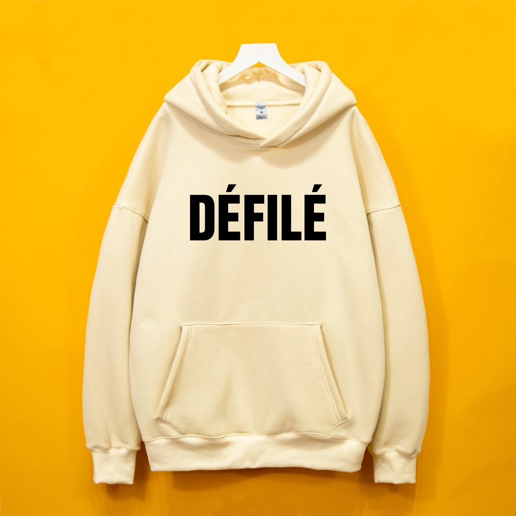 Áo nỉ hoodie DÉFILÉ Hogoto shop, áo nỉ bông cotton unisex nam nữ form rộng oversize chất liệu Cotton