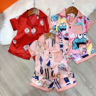 Pijama lụa bé gái