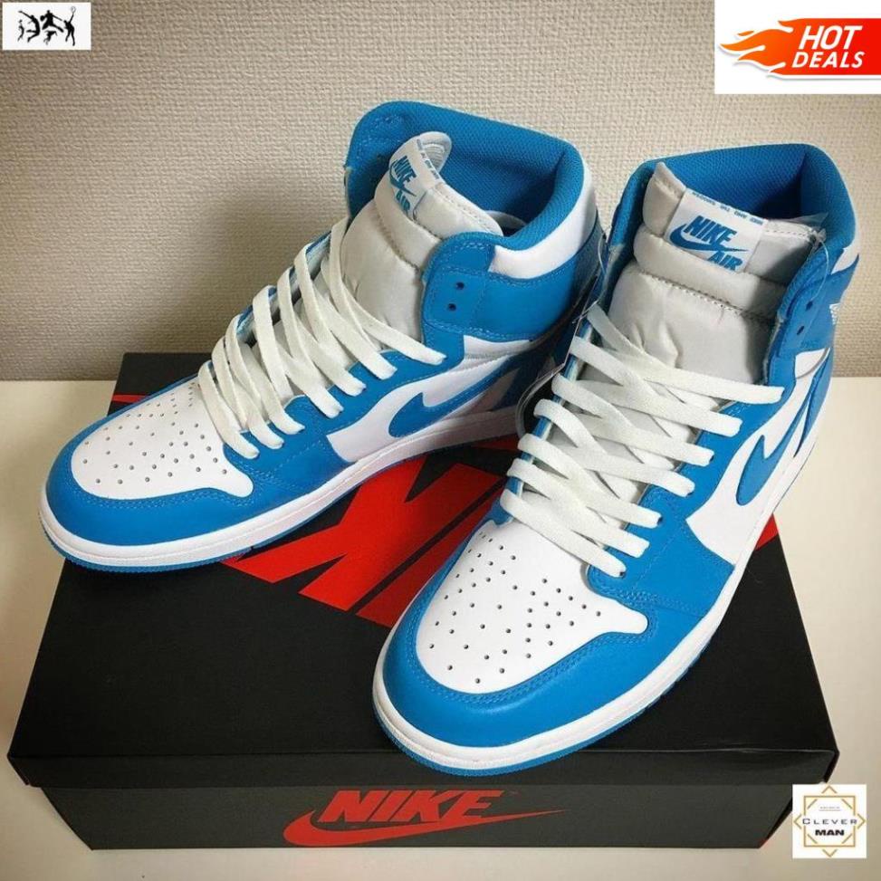(FREESHIP+FULLBOX) Giày thể thao AIR JORDAN 1 Retro High UNC xanh trắng cổ cao ◦ ༈ ' ¹ ' Tết !! _