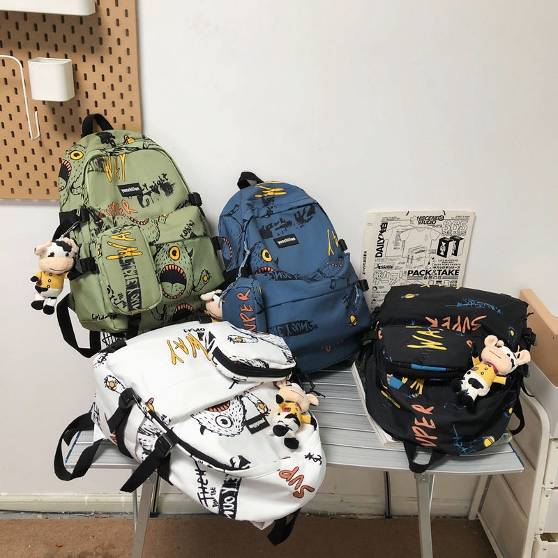 Ba Lô Đi Học / Du Lịch Sức Chứa Lớn In Họa Tiết graffiti Thời Trang