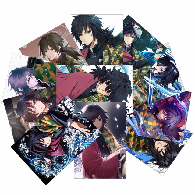 11 thẻ card tomioka giyuu thủy trụ có ép, card để ví anime kimetsu no yaiba