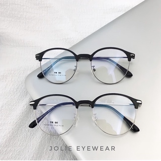 [Rẻ Vô Địch] Gọng kính cận nam nữ JOLIE EYEWEAR mắt form tròn kim loại màu sắc thời trang 2736