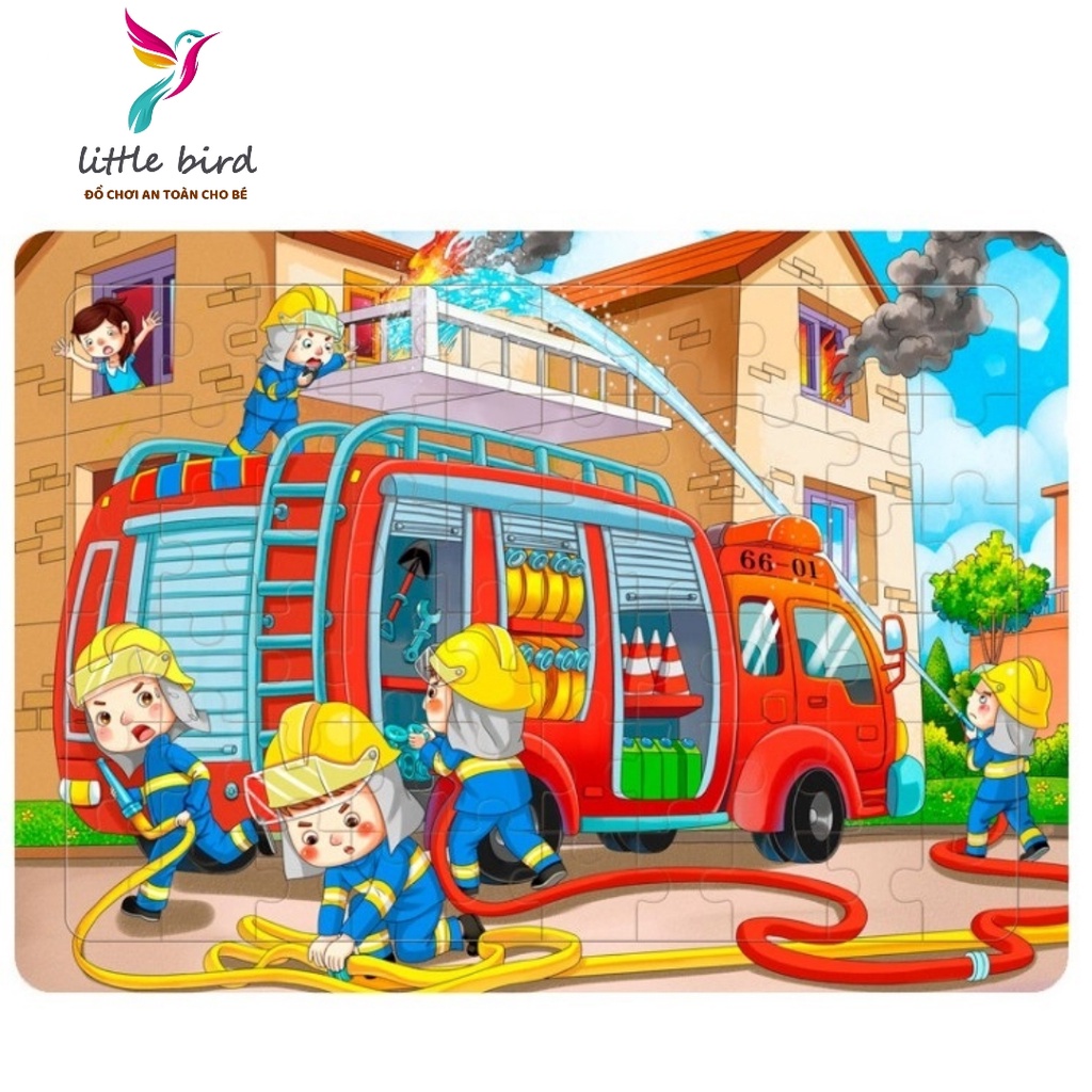 Đồ chơi tranh ghép hình gỗ puzzle 60 miếng cho bé - Bộ ghép hình - Tranh xếp hình