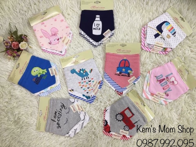 Set 3 Yếm Momcare cho bé. Yếm lót lông. Yếm cho bé