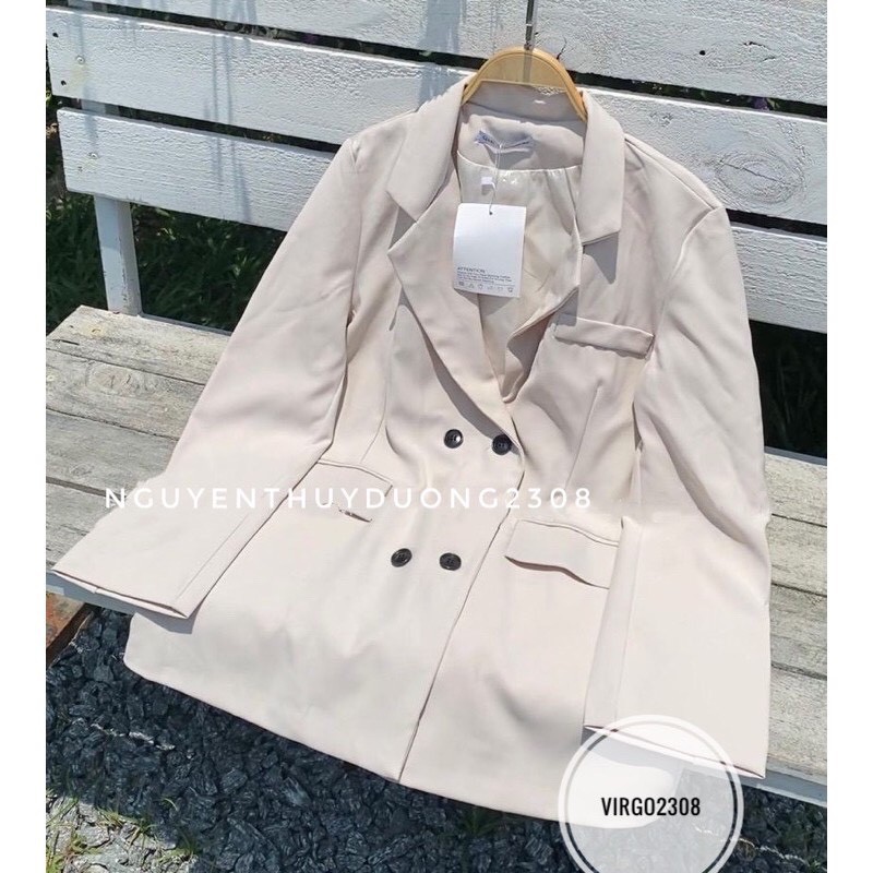 [Ảnh thật] Áo khoác blazer form rộng 2 lớp phong cách Âu Mỹ