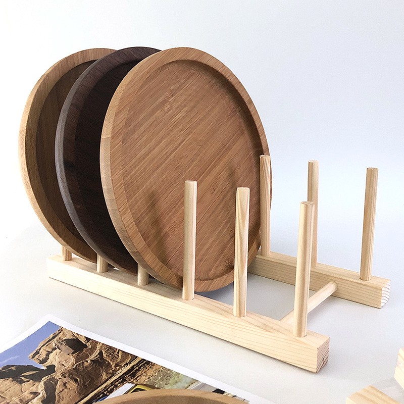 Giá để đĩa bằng tre/gỗ tiện lợi (Có thể tháo rời) [Bán buôn/Sỉ toàn quốc] | ongtre® (Vietnam)