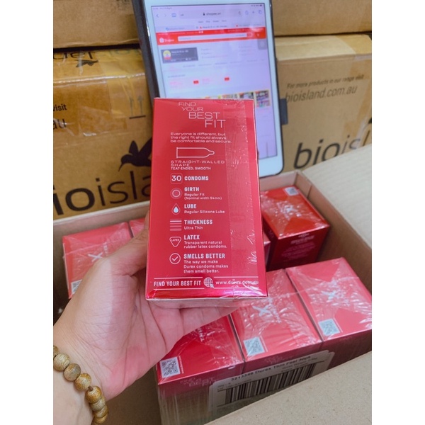 Bao Cao Su Durex Úc hộp 30 cái