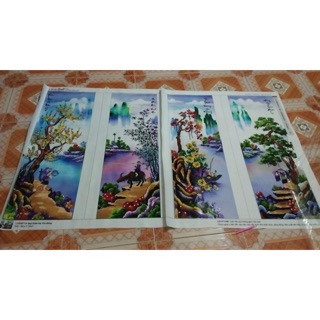 Tranh đính đá tứ quý chưa đính