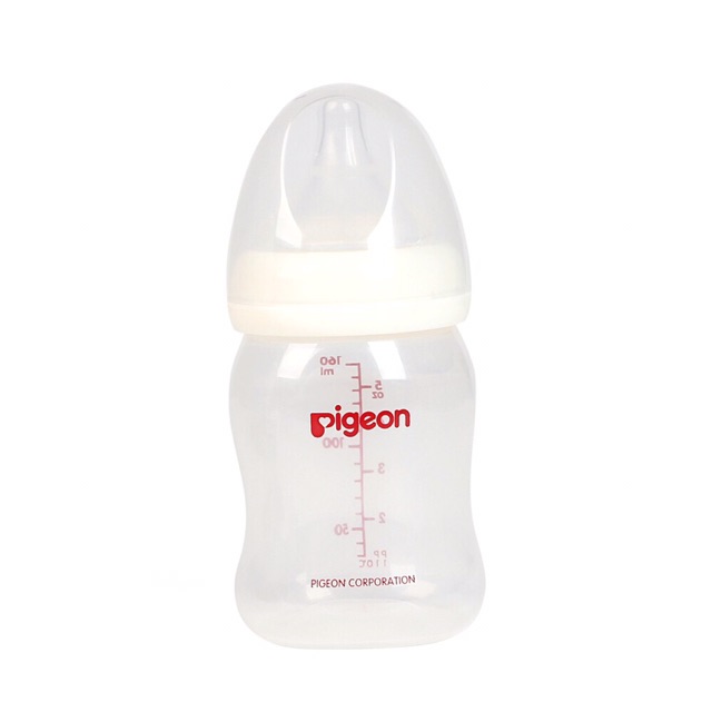 Bình sữa pigeon 160ml cổ rộng nhựa tốt ppplus