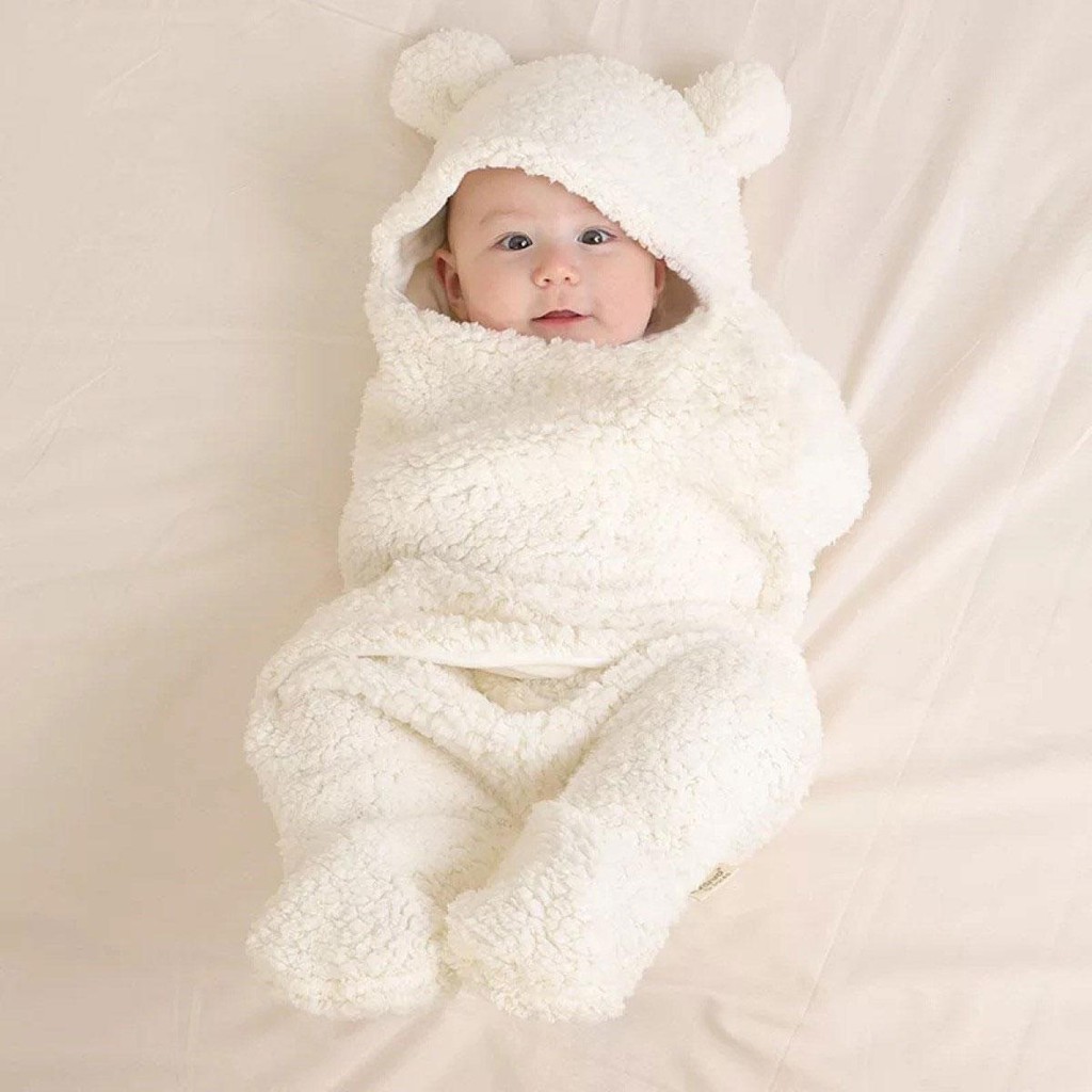 Chăn quần ủ kén lông cừu Baby Blanket hình thú dễ thương thoáng khí cho bé yêu,khăn ủ kén quấn nhộng bảo vệ sức khỏe con