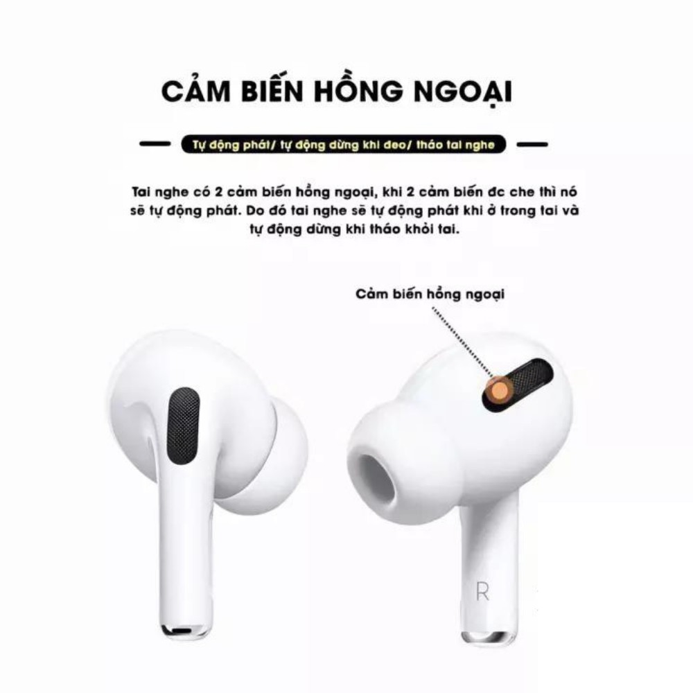 Tai nghe không dây bluetooth Airpods Pro chip 1562A/1562F [1 đổi 1 15 ngày BH 1 năm] xuyên âm,chống ồn chủ động