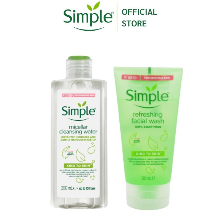Sữa rửa mặt Simple chính hãng dạng gel dịu nhẹ cho dầu mụn và da nhạy cảm | BigBuy360 - bigbuy360.vn
