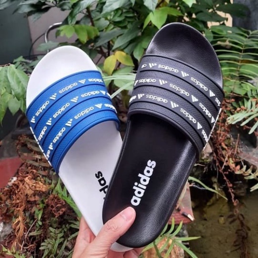 | Ảnh - Video Thật | Dép quai ngang 𝐀𝐝𝐢𝐝𝐚𝐬 dép Unisex nam nữ đế bánh mì chất liệu cao su non Dép Quai Chữ Adida