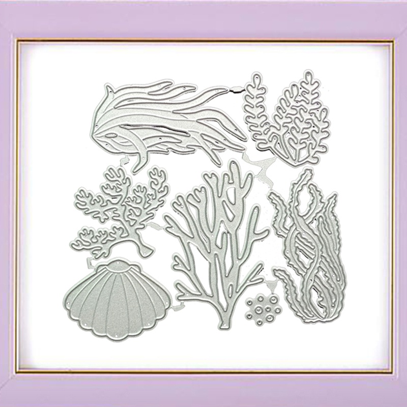 Khuôn cắt thẻ trang trí album hình cây thủy sinh bằng kim loại