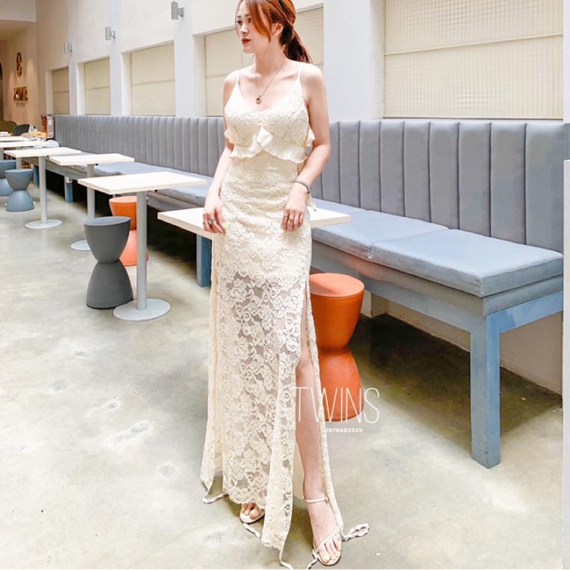 Váy maxi ren 2s xẻ chân 1297