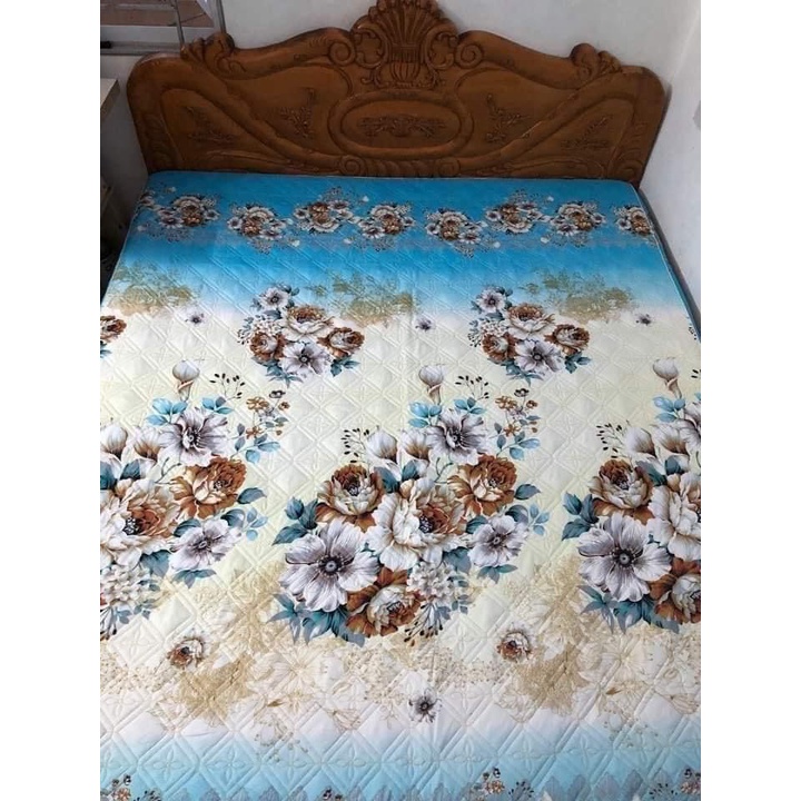 Bộ Ga Trần Bông + 2 Vỏ Gối Trần Bông Cotton Poly Dày Dặn