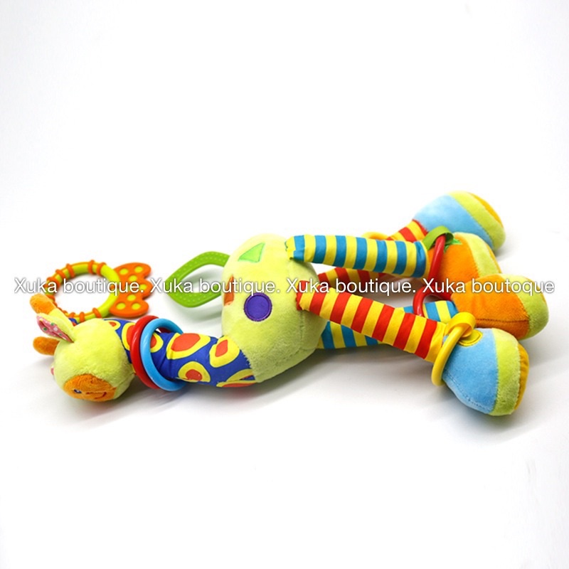 Lục Lạc Nhồi Bông Hươu Cao Cổ Treo Nôi Chính Hãng Happy Monkey, Gặm Nướu, Phát Triển Giác Quan Cho Bé