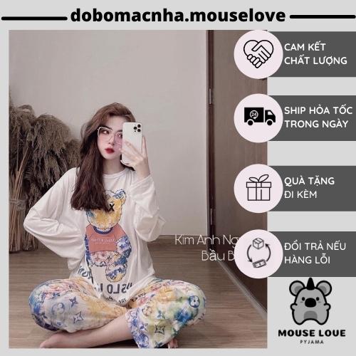 Bộ ngủ dài tay phù hợp mùa xuân mùa thu mùa đông hoạt hình dễ thương (Kèm video và ảnh thật) | BigBuy360 - bigbuy360.vn