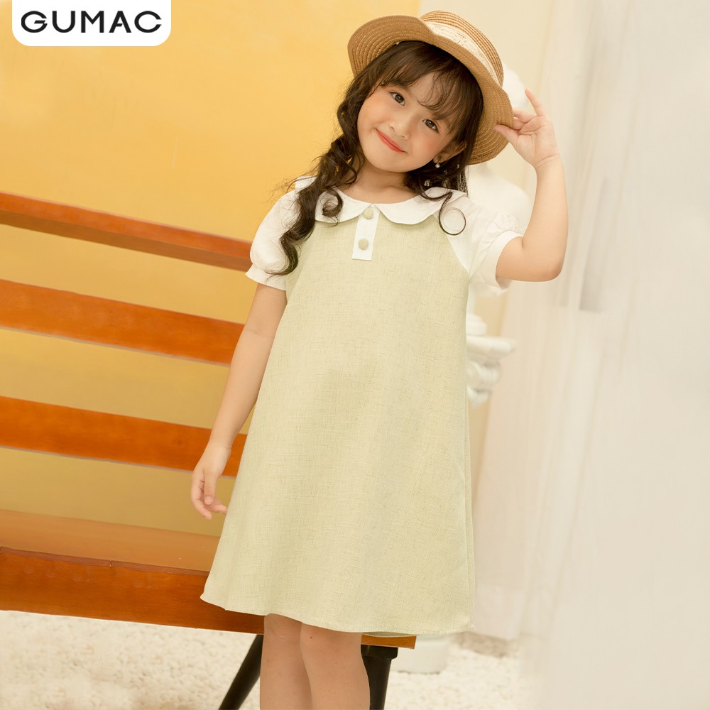 [Mã MABR07062 giảm 8% tối đa 50K đơn từ 249K] Đầm cổ sen 2 nút cho bé gái DKA10122 GUMAC | BigBuy360 - bigbuy360.vn