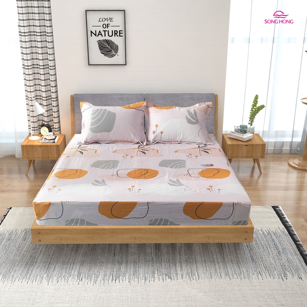 Ga / Bộ ga chun 1.2m x 1.9m - Không chần - Hàng Sông Hồng - Chất cotton
