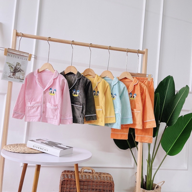 Set nỉ băng lông pizama cho bé