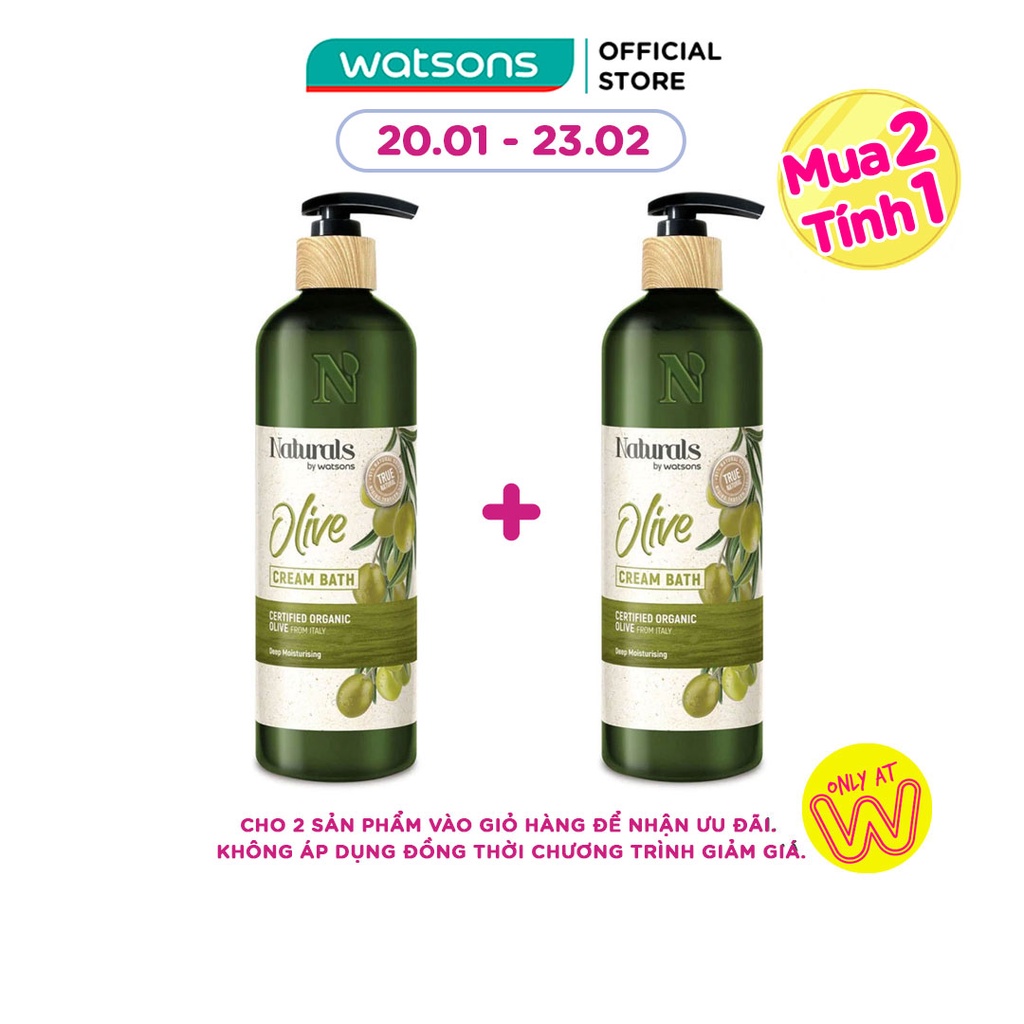 Sữa Tắm Naturals By Watsons True Natural Chiết Xuất Olive 490ml