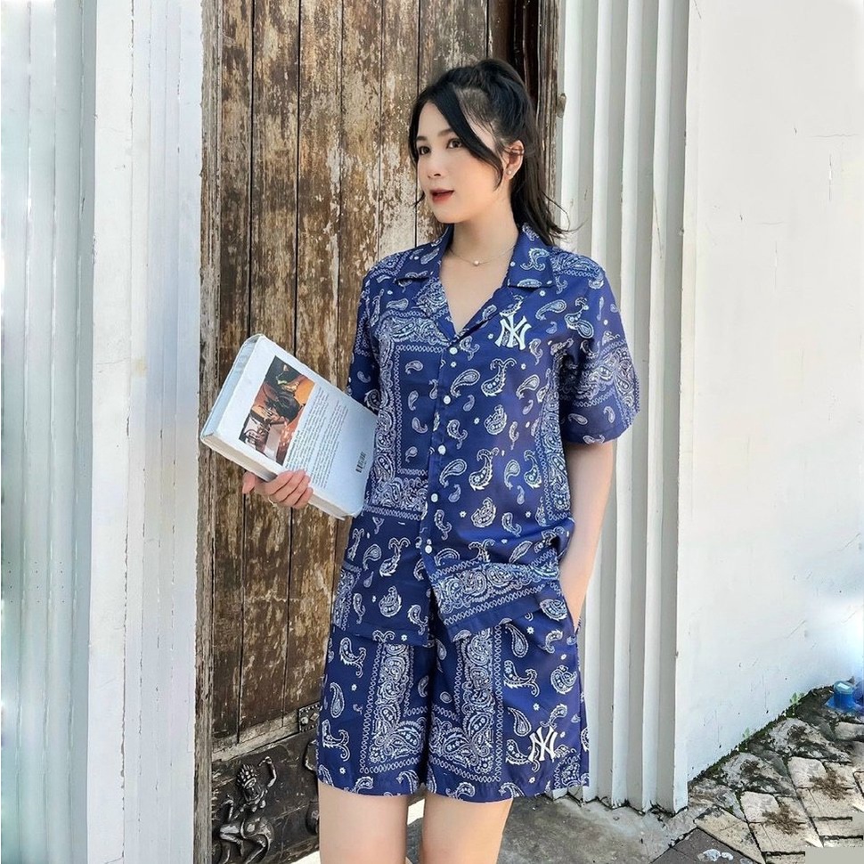 Set Sơ Mi M.L.B NY Chất Vải Mềm Mịn, Thoáng Mát.