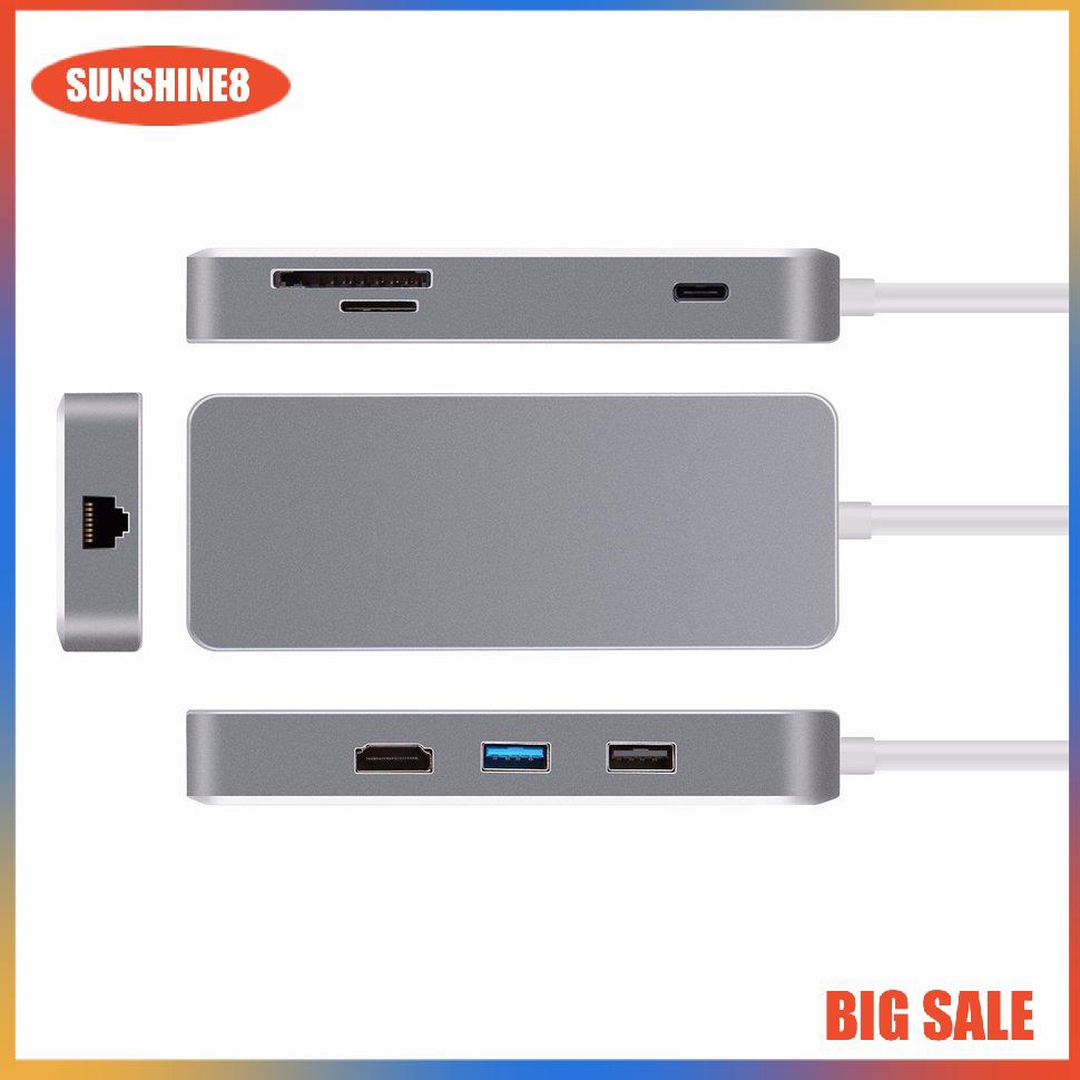 Bộ Chuyển Đổi 7 Trong 1 Usb Type-C Hub Sang Hdmi Tf Card Usb 3.0 Hub