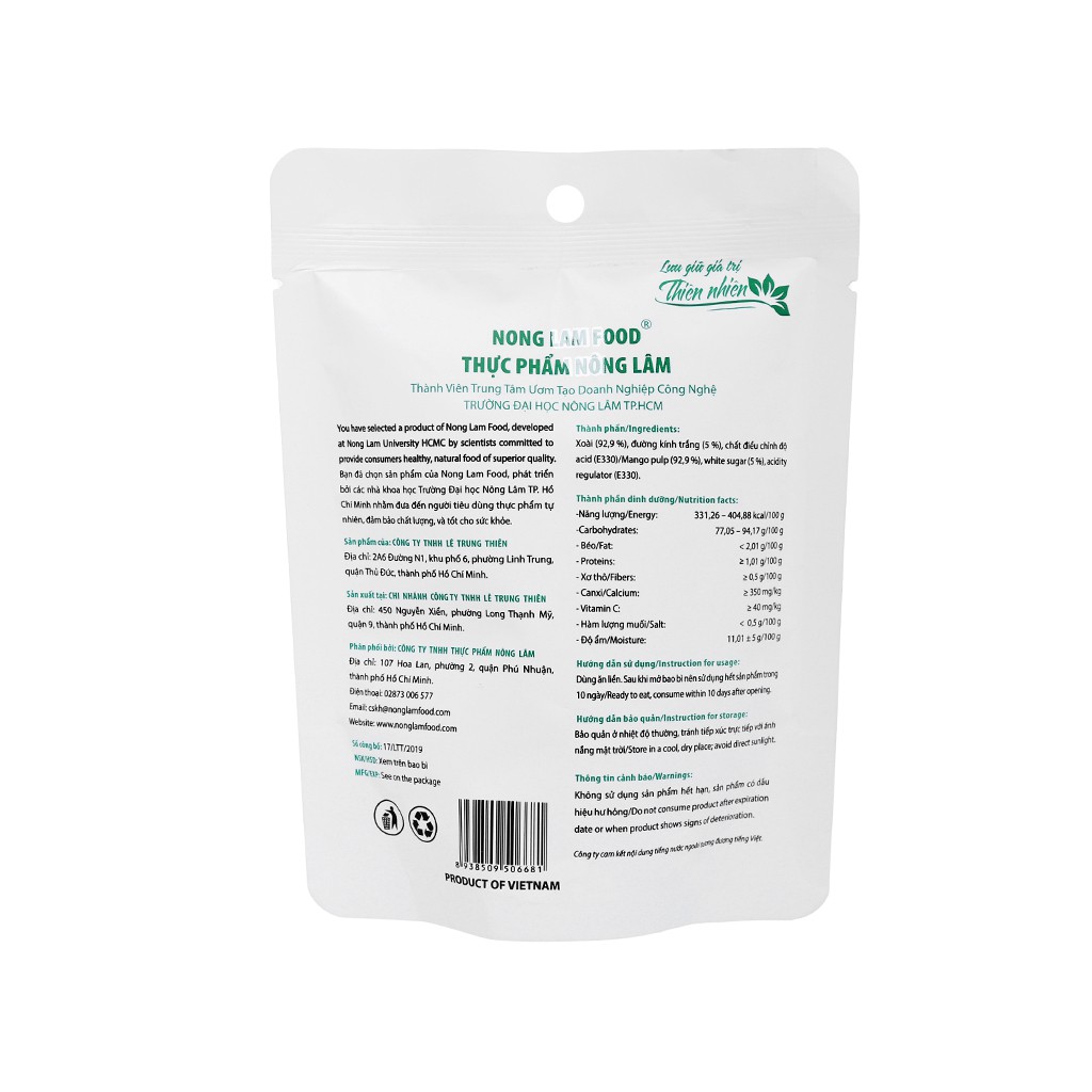 Xoài sấy dẻo Nonglamfood 50g | Đồ ăn vặt văn phòng | Ăn Kiêng | Giữ dáng | Healthy Snack