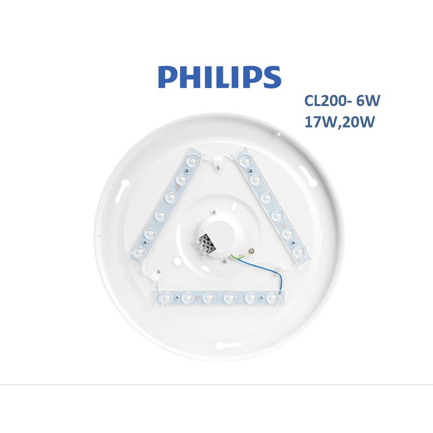 Bộ đèn ốp trần Philips LED tròn CL200 - Công suất  ánh sáng vàng, ánh sáng trắng