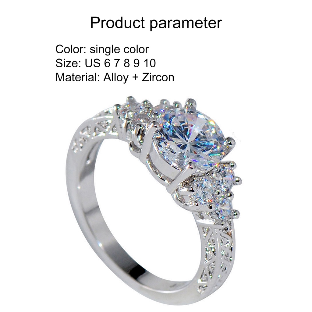 Nhẫn đính hôn nữ khảm đá zircon sang trọng thời trang