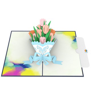Thiệp 3D pop up Hoa Tulip