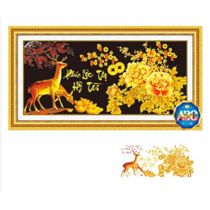 Tranh đính đá phúc lộc thọ DF358 (100 x 50 cm)