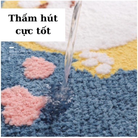Thảm lau chân lông cừu hình thú chống trượt 3d kích thước 40x60 thảm chùi chân cao cấp nhiều màu
