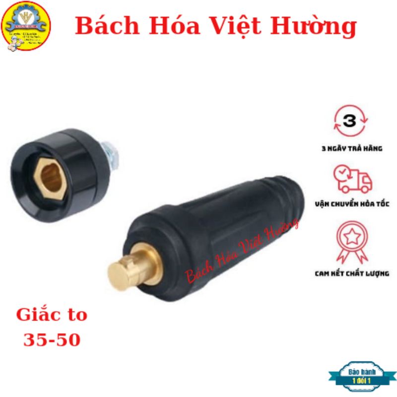 [ĐỒNG ĐỦ] Giắc cắm máy hàn loại to 35-50 dùng cho máy hàn điện tử giúp cách điện tốt - Bách Hóa Việt Hường