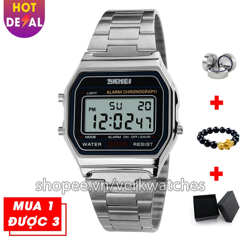 Đồng hồ thể thao UNISEX điện tử đa chức năng dây thép không gỉ SKMEI VK036 - Verk Watches