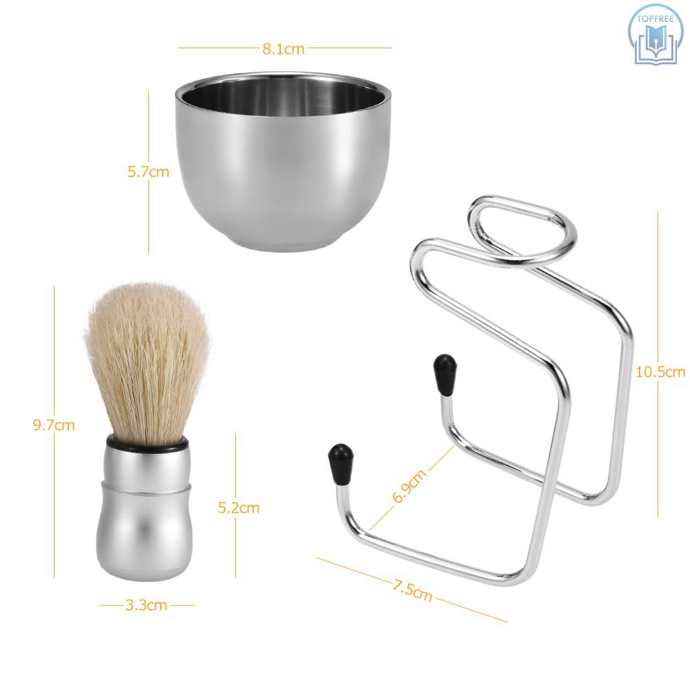 [Hàng mới về] T&F Set đồ 3 trong 1 cọ chải râu + chén đựng xà phòng + giá đỡ  chuyên dụng cho việc cạo râu | BigBuy360 - bigbuy360.vn
