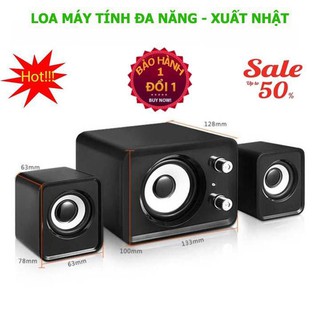 Loa Máy Tính Có Dây FT202 Super Bass Cao Cấp Âm Thanh Lớn - Bộ 3 Loa Có Nút Điều Chỉnh Âm Lượng